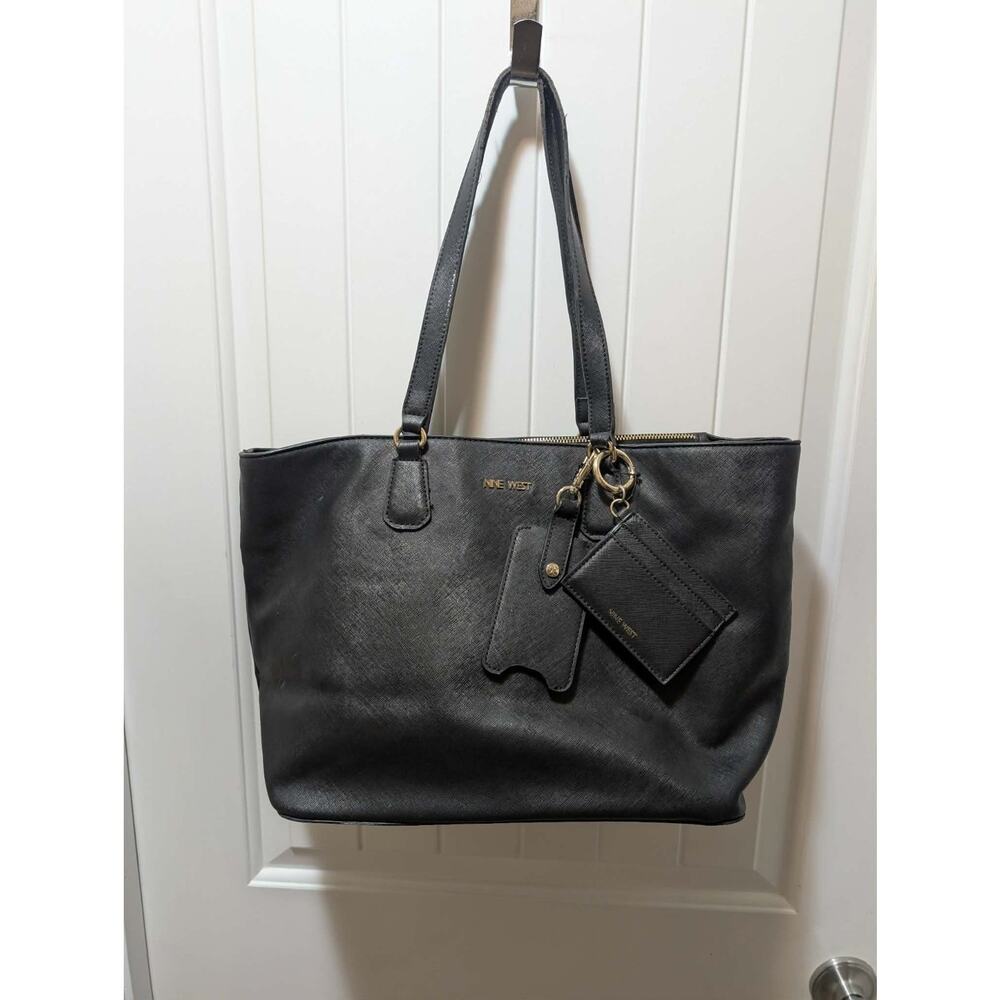 Nine West Black Carryall Tote Bag Handbag Purse With Wallet